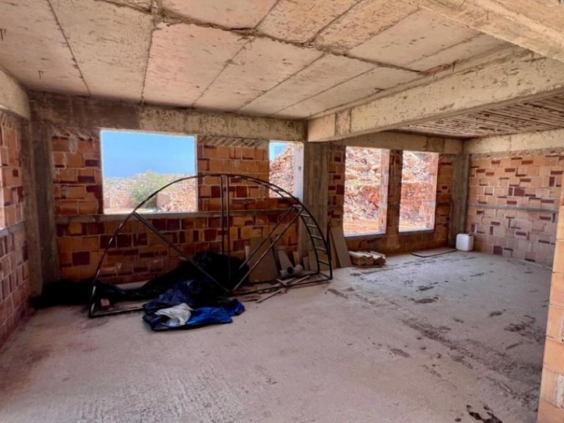 Plaka bei Elounda Kreta, Plaka Elounda: Unfertige Villa mit Pool und Meerblick Haus kaufen